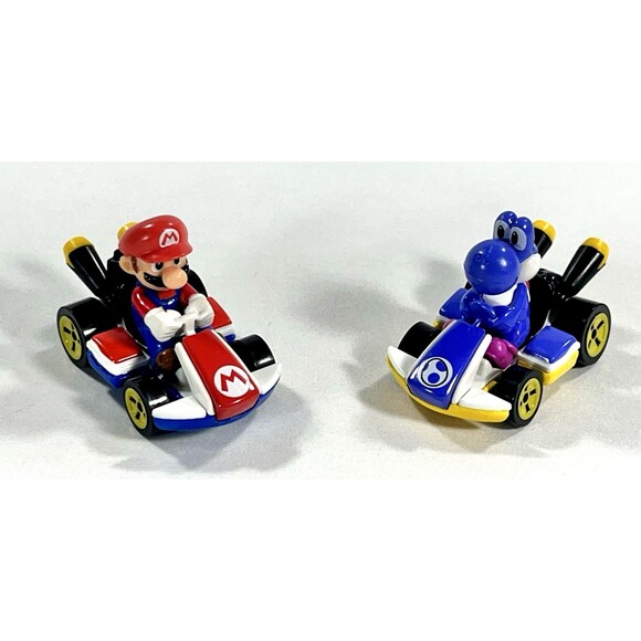 Mattel 2018 Nintendo Mario Kart Die-cast Toys Lot Of 2 Super Mario & Yoshi - Picture 1 of 8